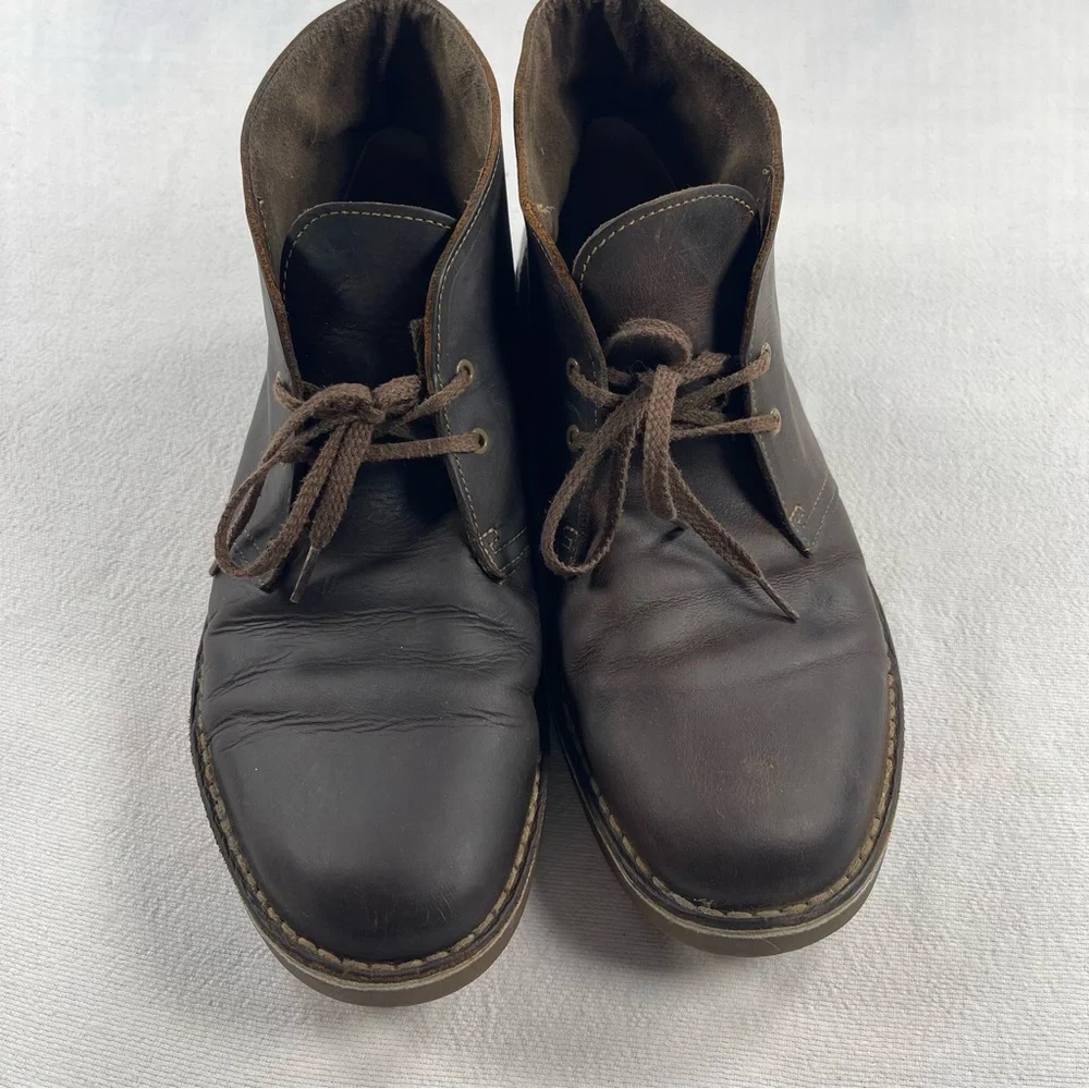 Clark’s chukka desert boot Men's Brown Leather Lace-Up Ankle Boots size 10